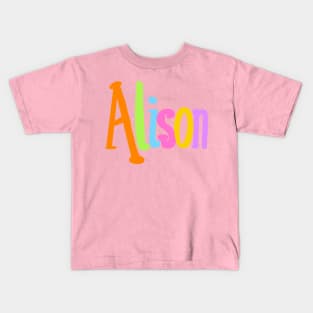 Alison popular girls first name in white. Personalized personalised customised name Alison Kids T-Shirt